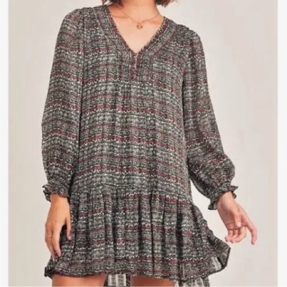 Reset Small Dress Black Floral Metallic - Picture 1 of 7